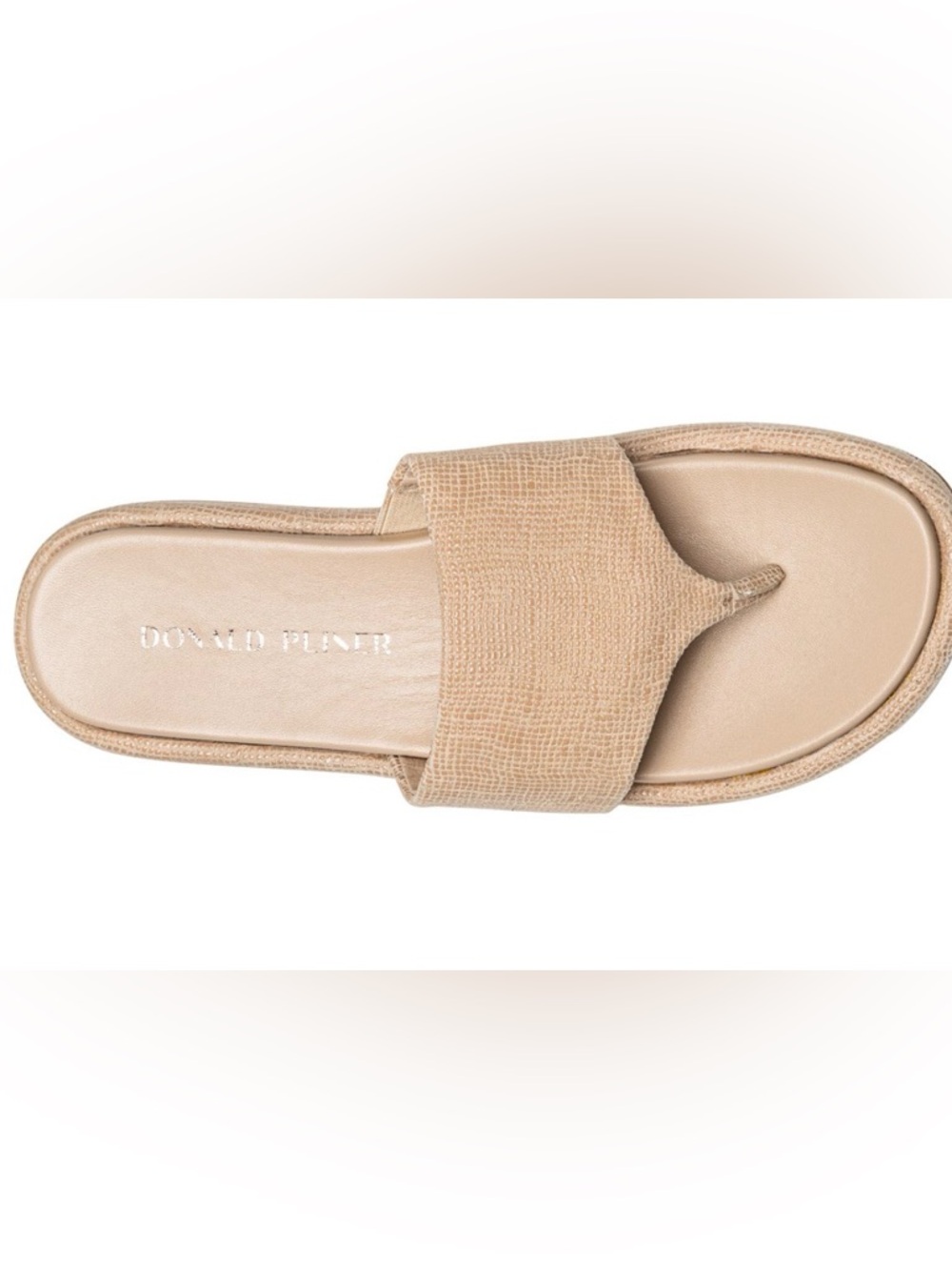 New Donald Pliner sand Textured flat wedge Slide Sandals 8.5